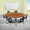 Flash Furniture Round 60 W, 60 L, 25 H, Chrome, Laminate, Particleboard, Plastic, Steel, Wood Grain XU-GRP-12CH-A60-HCIRC-OAK-T-P-CAS-GG - alternate 1
